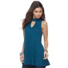 Juniors' Pink Republic Ribbed Choker Neck Tank, Teens, Size: Xl, Turquoise/blue (turq/aqua)