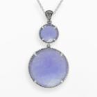 Lavish By Tjm Sterling Silver Lavender Jade Pendant - Made With Swarovski Marcasite, Women's, Size: 18, Purple