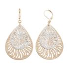 Apt. 9&reg; Two Tone Textured Cutout Teardrop Earrings, Women's, Multicolor