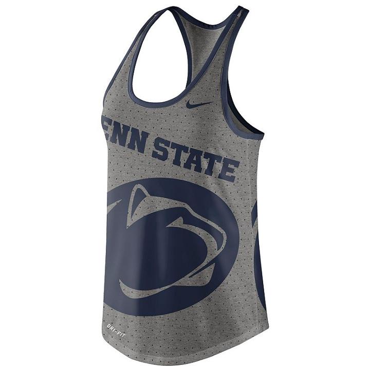 Women's Nike Penn State Nittany Lions Dri-blend Tank, Size: Xxl, Dark Grey