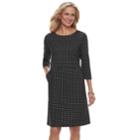Women's Croft & Barrow&reg; Print Ponte Sheath Dress, Size: Small, Black
