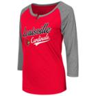Women's Campus Heritage Louisville Cardinals Meridian Baseball Tee, Size: Small, Dark Red