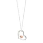 Silver Expressions By Larocks Silver Plated Double Heart Pendant Necklace, Women's, White