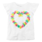 Girls 4-8 Carter's Heart Flutter-sleeved Tee, Size: 8, White