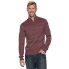 Men's Van Heusen Classic-fit Heather Quarter-zip Pullover, Size: Medium, Red