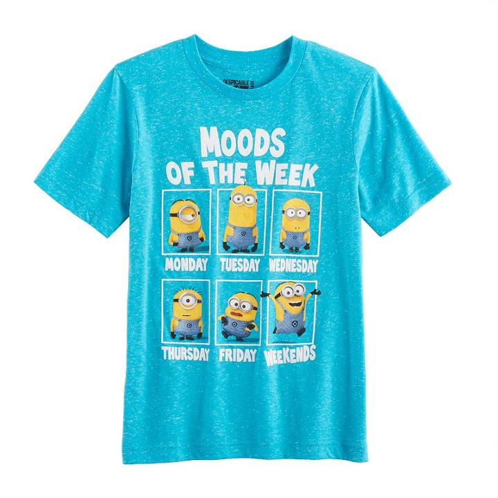 Boys 8-20 Minions Moods Of The Week Tee, Size: Large, Blue Other