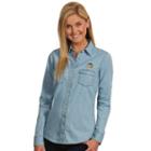 Women's Antigua Denver Nuggets Chambray Shirt, Size: Large, Med Blue