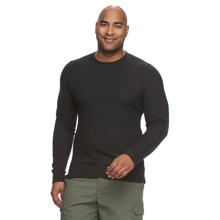 Big & Tall Urban Pipeline&reg; Maxflex Stretch Thermal Regular-fit Raglan Tee, Men's, Size: Xxl Tall, Black