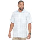 Men's Haggar Classic-fit Plaid Easy-care Button-down Shirt, Size: Xl, White