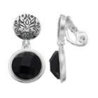 Napier Triple Black Double Circle Clip On Earrings, Women's