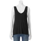 Juniors' Mudd&reg; Step Hem V-neck Tank, Teens, Size: Xl, Black
