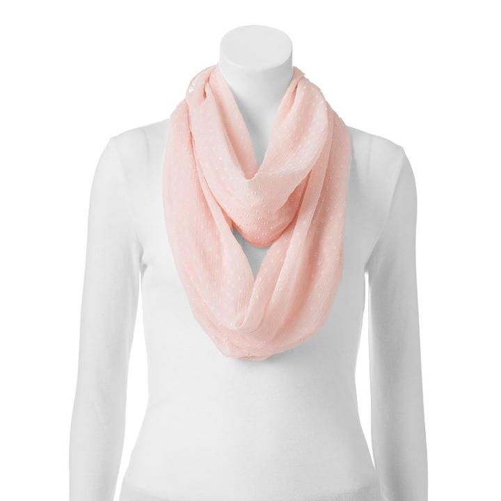 Apt. 9&reg; Swiss Dot Infinity Scarf, Women's, Med Pink