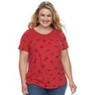 Plus Size Sonoma Goods For Life&trade; Lace Yoke Tee, Women's, Size: 3xl, Med Pink
