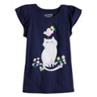 Girls 4-10 Jumping Beans&reg; Cat & Bird Flutter Tee, Size: 5, Blue