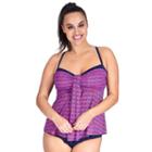 Plus Size Mazu Swim Tummy Slimmer Drape-front Tankini Top, Women's, Size: 18 W, Blue (navy)
