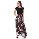 Women's Expo Floral Chiffon Evening Gown, Size: 8, Red