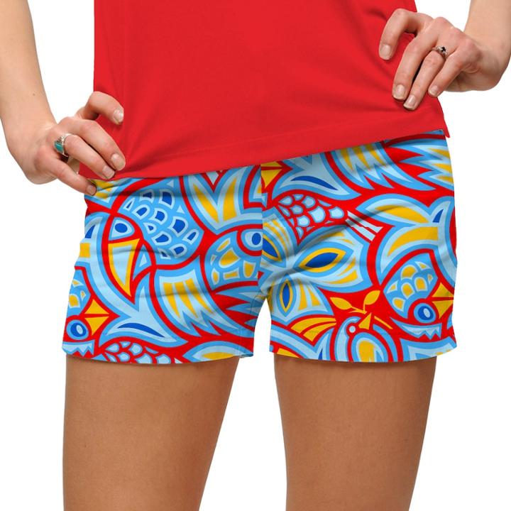 Women's Loudmouth Chicken Print Golf Short, Size: 8, Brt Red