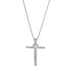 Sterling Silver Lab-created White Opal Cross Pendant Necklace, Women's, Size: 18