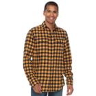 Men's Sonoma Goods For Life&trade; Slim-fit Plaid Flannel Button-down Shirt, Size: Large, Gold