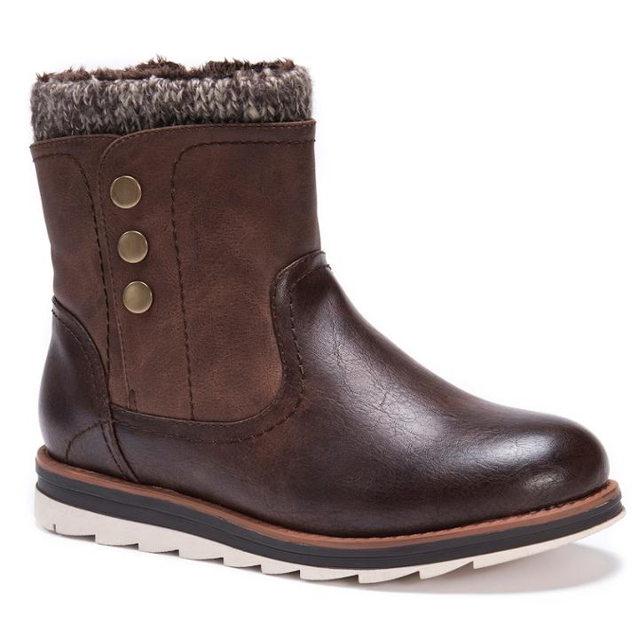 Muk Luks Hope Women's Water-resistant Ankle Boots, Size: 10, Dark Brown