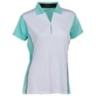 Women's Nancy Lopez Bee Short Sleeve Golf Polo, Size: Large, Turquoise/blue (turq/aqua)