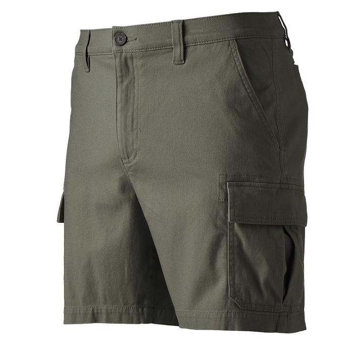 Men's Croft & Barrow&reg; True Comfort Classic-fit Twill Performance Cargo Shorts, Size: 44, Dark Green