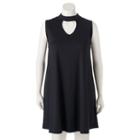 Juniors' Plus Size Mudd&reg; Choker Neck Swing Dress, Teens, Size: 3xl, Black