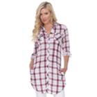 Women's White Mark Plaid Tunic, Size: Small, Red