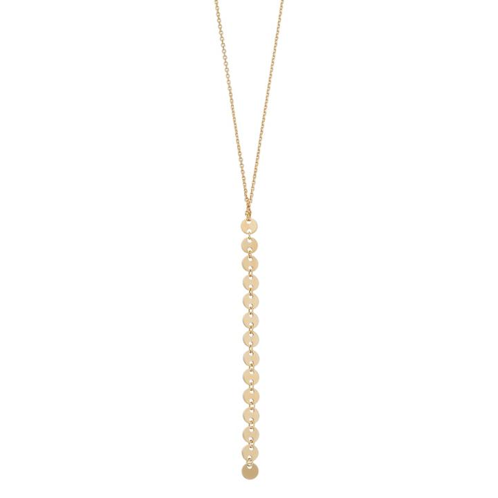 14k Gold Disc Y Necklace, Women's, Size: 16, Yellow