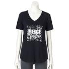 Women's Tek Gear&reg; Dry Tek V-neck Tee, Size: Large, Black