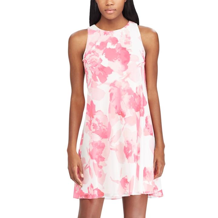 Women's Chaps Print A-line Dress, Size: 10, Natural