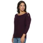 Women's Jennifer Lopez Ribbed Button Accent Sweater, Size: Xs, Drk Purple