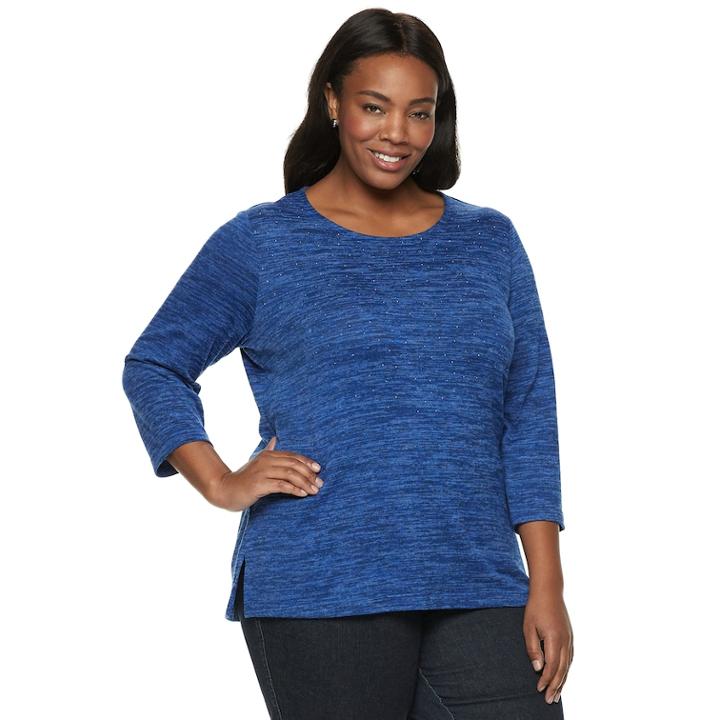 Plus Size Croft & Barrow&reg; Scoopneck Top, Size: 2xl, Turquoise/blue (turq/aqua)
