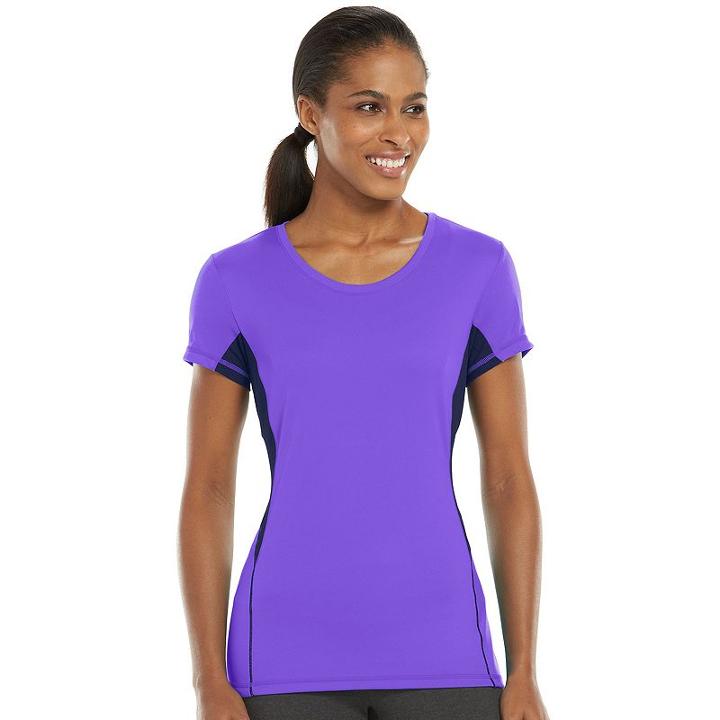 Women's Tek Gear&reg; Base Layer Scoopneck Workout Tee, Size: Medium, Brt Purple