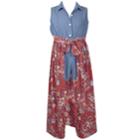 Girls 7-16 Bonnie Jean Chambray Romper With Attached Maxi Skirt, Size: 12, Blue