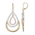 Napier Tri Tone Triple Teardrop Earrings, Women's, Multicolor