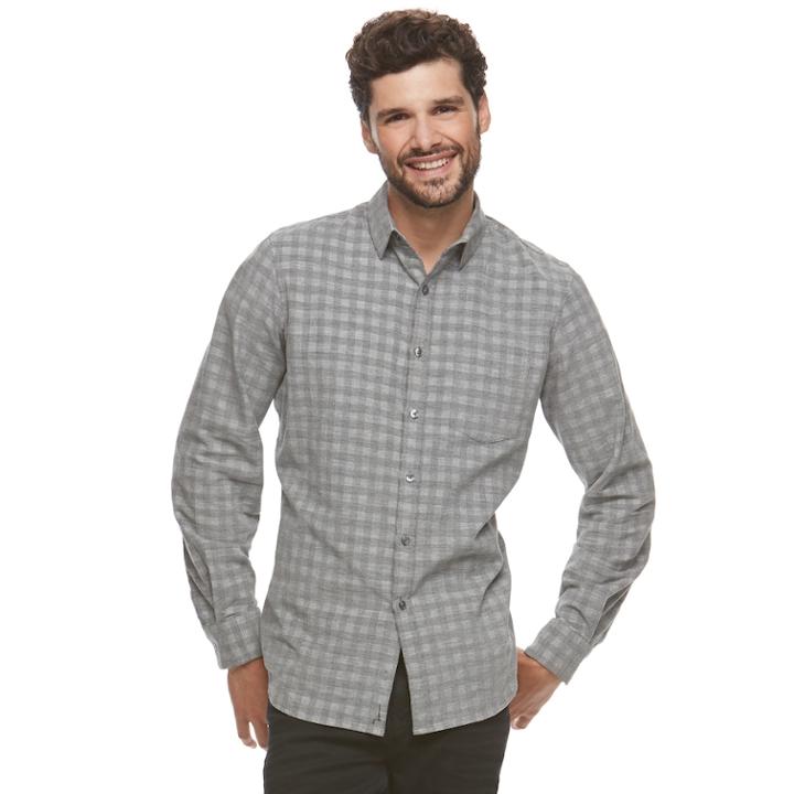 Men's Marc Anthony Slim-fit Corduroy Button-down Shirt, Size: Large, Med Grey
