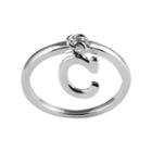 Sterling Silver Dangle Initial Ring, Women's, Size: 9, Grey