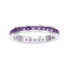 Traditions Sterling Silver Channel-set Garnet Birthstone Ring, Women's, Size: 8, Purple