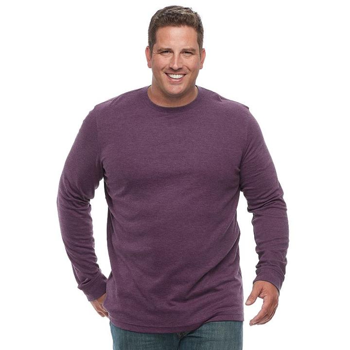 Big & Tall Croft & Barrow&reg; Classic-fit Stretch Performance Crewneck Tee, Men's, Size: Xl Tall, Drk Purple