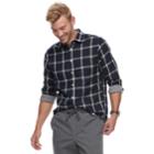Men's Sonoma Goods For Life&trade; Modern-fit Long Sleeve Double Weave Button-down Shirt, Size: Large, Dark Blue