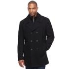 Big & Tall Andrew Marc Wool-blend Double-breasted Peacoat, Men's, Size: 2xb, Black