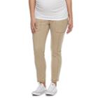Maternity A:glow Belly Panel Utility Capris, Women's, Size: 16-mat, Med Beige