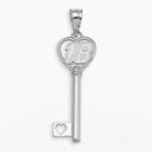 Insignia Collection Nascar Kyle Busch Sterling Silver 18 Heart Key Pendant, Women's, Grey