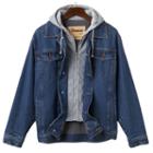 Men's Domini Hooded Denim Jackets, Size: Medium, Blue