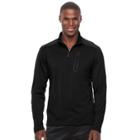 Men's Hke Classic-fit Space-dyed Performance Quarter-zip Pullover, Size: Large, Black