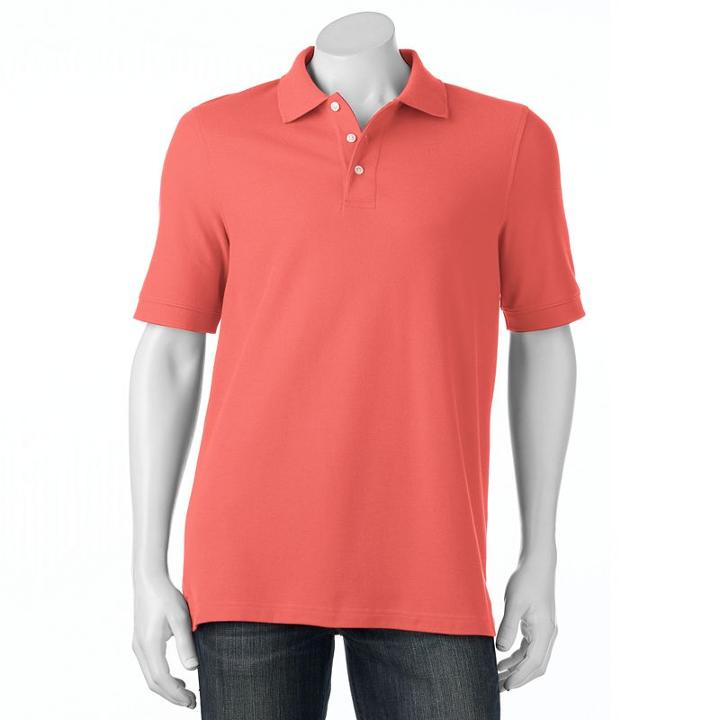 Men's Croft & Barrow&reg; True Comfort Classic-fit Pique Performance Polo, Size: Small, Lt Orange