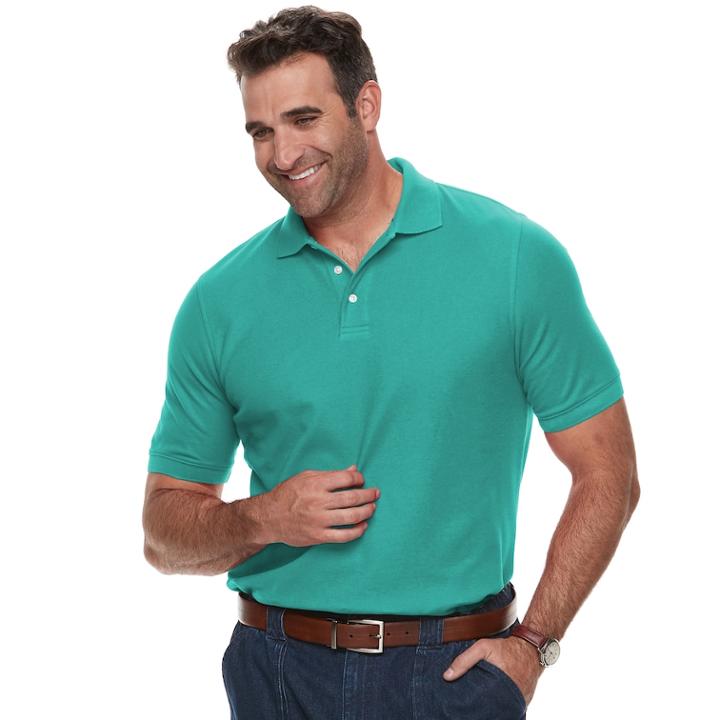 Big & Tall Croft & Barrow&reg; Classic-fit Easy-care Performance Pique Polo, Men's, Size: 4xb, Turquoise/blue (turq/aqua)