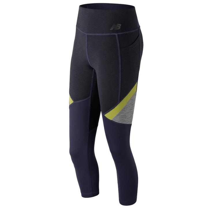 Women's New Balance Transform Pocket High-waisted Capri Leggings, Size: Medium, Blue