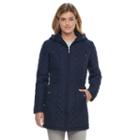 Women's Weathercast Hooded Quilted Walker Jacket, Size: Small, Blue